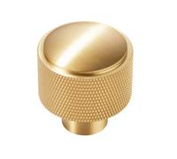 Plank Hardware Plank Hardware Satin Brass Effect Round Knurled Cabinet Knob (Dia)31mm