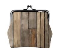 Planks Weathered Old Look Print Fashion forward Women Coin Purse Cute Mini Zipper Wallet with Kiss Lock Waterproof