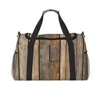 Planks Weathered Old Look Print Foldable Carry On Tote Large Capacity Hand Carry Bag for Airplane Weekend Getaways