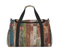 Planks Weathered Old Look Print Versatility Ample Space Travel Bag Stylish Functional Tote for Outdoor Activities