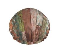 Planks Weathered Old Look Printed Hair Wrap, Double Layer Shower Cap For Women, Reusable Hair Protector For Bathing