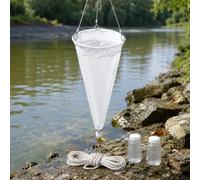 Plankton Sampling Net Tool, 125-600 Mesh with Rope for Collecting Phytoplankton and Protozoa Samples, Portable Plankton Net for Research and Studies