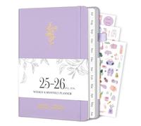 Planner 2025-2026, Weekly and Monthly Planner with Tabs from Jul 2025 - Jun 2026, Academic Planner with Date, A5 Hardcover Calendar Notebook for School & Office Schedule, 5.8"×8.3", Purple