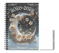 Planner 2026-2028, Date Organizer Notebook, A5 Spiral Journal, Paper Cover Project Tracker, Planner Book with Goal Setting Layout, Scheduling Tool for Students Professionals Home School Meetings