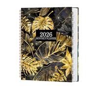 Planner 2026 - 21.6 x 16.5 cm Large Theme, Monthly Agenda, Notes on Smooth Stationery, Planning Tool for the Home Office for the Academic Year, Notebook for Organising the Daily
