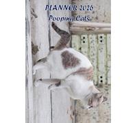 Planner 2026 - POOPING CATS A5: Monthly organizer Funny and Silly Gift Idea for CAT Lovers.12 Months