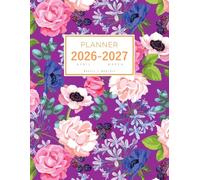 Planner April 2026-2027 March: 8.5 x 11 Weekly and Monthly Organizer | Botanical Flower Garden Design Purple