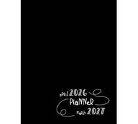Planner April 2026-2027 March: 8.5 x 11 Weekly and Monthly Organizer | Playful Typography Swirl-Line Design Black