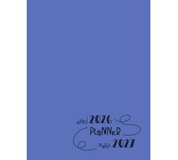 Planner April 2026-2027 March: 8.5 x 11 Weekly and Monthly Organizer | Playful Typography Swirl-Line Design Blue