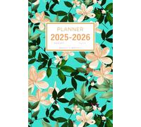 Planner August 2025-2026 July: 6x9 Weekly and Monthly Organizer | Illustrated Stylish Floral Design Turquoise