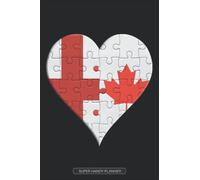 Planner: England Canada Jigsaw Heart Design Combined Flags For English Canadian