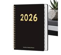 Planner Notebook - 2026 Weekly, Planner Notebook for School and Home, 12-Month Spiral-Bound Schedule, Easy to Use Planning Tool, Organizational Accessory for Student Teacher Family, 8.27x5.91 inches