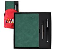 Planner Notebook - A5 2026 Daily Agenda for Work, School with Task Management, Notes Journal for Fitness, Travel, College, Economy, Imitation Leather Covers, Adhesive Bin