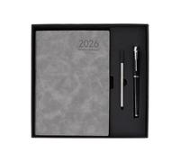 Planner Notebook - A5 2026 Daily Agenda for Work, School with Task Management, Notes Journal for Fitness, Travel, College, Economy, Imitation Leather Covers, Adhesive Bin
