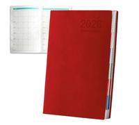 Planner Notebook - A5 2026 Daily Agenda for Work, School with Task Management, Notes Journal for Fitness, Travel, College, Economy, Imitation Leather Covers, Adhesive Bin