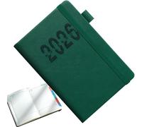 Planner Organizer, 2026 Daily Schedule Notebook, A5 Vertical Stripe Design, 21.5 x 14.5 cm, Strap Closure, English Layout (Compact), for Work School Travel Fitness Meetings Organizational Effortlessly