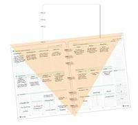 Planner Pad 7 Hole Loose Leaf 3-Tier Funnel Down 12 Month Large Size Organizer, July 2026 - June 2027 / Academic Year Black Ink, 8 1/2" x 11”