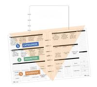 Planner Pad 7 Hole Loose Leaf 3-Tier Funnel Down 12 Month Medium Size Organizer, July 2026 - June 2027 / Academic Year Black Ink, 6 3/4" x 8 1/2"