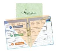 Planner Pad 7 Hole Loose Leaf 3-Tier Funnel Down 12 Month Medium Size Organizer, July 2026 - June 2027 / Academic Year, Seasonal Color Ink, 6 3/4" x 8 1/2"