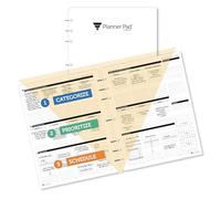 Planner Pad 7 Hole Loose Leaf January-December 2025/ Calendar Year 8 1/2" x 11" Large 3-Tier Funnel Down 12 Month Organizer, Black Ink