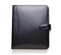 Planner Pad 7 Ring Loose Leaf Executive Size Cover, Fits 8 ½” x 11” Size Planner Pad Pages Only, Bonded Leather, Black