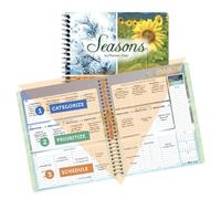 Planner Pad Spiral Bound 3-Tier Funnel Down 12 Month Medium Size Organizer, July 2026 - June 2027 / Academic Year, Seasonal Color Ink, 6 3/4" x 8 1/2"