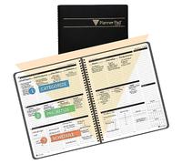 Planner Pad Spiral Bound 3-Tier Funnel Down 12 Month Organizer, Calendar Year (January-December 2024), Black Cover/Black Ink, 8 1/2" x 11"