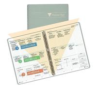 Planner Pad Spiral Bound 3-Tier Funnel Down 12 Month Organizer, Calendar Year (January - December 2024), Greenish Grey Cover/Soft Green Ink, 8 1/2" x 11"