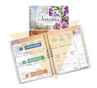 Planner Pad Spiral Bound January-December 2025/ Calender Year 6 3/4" x 8 1/2" Medium 3-Tier Funnel Down 12 Month Organizer, Seasonal Color Ink