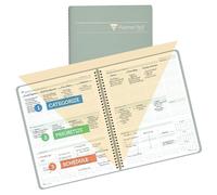 Planner Pad Spiral Bound January-December 2025/ Calendar Year 8 1/2" x 11" Large 3-Tier Funnel Down 12 Month Organizer, Greenish Grey Cover/Soft Green Ink