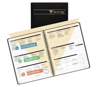 Planner Pad Spiral Bound January-December 2025/ Calendar Year 8 1/2" x 11" Large 3-Tier Funnel Down 12 Month Organizer, Black Cover/Black Ink