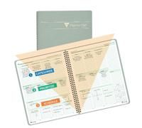 Planner Pad Spiral Bound January-December 2026 Calendar Year 8 1/2'' x 11'' Large 3-Tier Funnel Down 12 Month Organizer, Greenish Grey Cover/Soft Green Ink