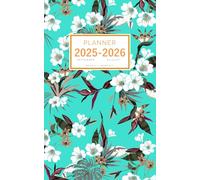 Planner September 2025-2026 August: 5x8 Weekly and Monthly Organizer Small | Exotic Forest Tropical Flower Design Turquoise