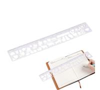 Planner Stencils, Metal Steel Journal Drawing Ruler 15cm | Multifunctional 25G Cat Theme Template, This Doodling Tool Provides Note-Taking Creates
