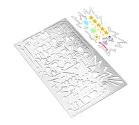 Planner Stencils - Stainless Steel 7x13cmCat-Themed Hollow Scrapbooking Supplies | Drafting Stencil Ruler | Metal Multifunctional Journal Ruler for Kids Teens Adults, Students Teachers Artists