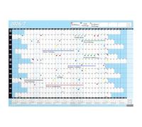 PlannerHead 2026/2027 Laminated Academic Wall Planner/Mid Year Calendar July 2026-August 2027 UK/Dry Wipe Pen & Stickers/Sky Blue A1+ 62cm x 88cm (Rolled)