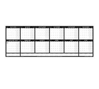 Plannerhead 2026-2027 Panoramic Laminated Wall Planner - Black, 100 x 35cm Wall Calendar, July 2026 to June 2027, with 400 Stickers & 1 Dry-Wipe Pen, Reusable Wipe-Clean Year Planner UK