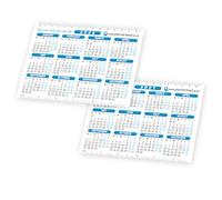 PlannerHead 2026 & 2027 Year to View Desk Calendar Planner Card / 2 Year Laminated Desk Calendar / A6 Size 6x4 Inches/Double-Sided/Blue
