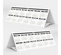 PlannerHead 2026 & 2027 Year to View Desk Calendar Planner/Stand-Up Tent Card / 2 Year Desk Calendar/Laminated Black/Made in UK/Sustainable Materials