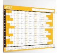 PlannerHead 2026/27 Academic Wall Planner/July 2026-August 2027 Calendar UK/Unmounted Unlaminated Year Planner PosterOrangeA2+ 43cm x 62cm (Rolled)