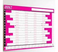 PlannerHead 2026/27 Academic Wall Planner/July 2026-August 2027 Calendar UK/Unmounted Unlaminated Year Planner PosterPink A1+ 62cm x 88cm (Rolled)