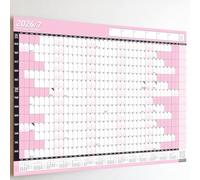 PlannerHead 2026/27 Academic Wall Planner/July 2026-August 2027 Calendar UK/Unmounted Unlaminated Year Planner PosterBaby Pink Gigantic Size 90cm x 135cm (Rolled)