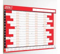 PlannerHead 2026/27 Academic Wall Planner/July 2026-August 2027 Calendar UK/Unmounted Unlaminated Year Planner PosterRed A2+ 43cm x 62cm (Rolled)