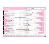 PlannerHead 2026/27 Academic Wall Planner/July 2026-August 2027 Calendar UK/Unmounted Unlaminated Year Planner PosterBaby Pink A2+ 43cm x 62cm (Folded Flat)