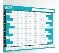 PlannerHead 2026/27 Academic Wall Planner/July 2026-August 2027 Calendar UK/Unmounted Unlaminated Year Planner Poster/Teal A2+ 43cm x 62cm (Folded Flat)