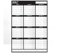 PlannerHead 2026/27 Academic Wall Planner / / July 2026-June 2027 Calendar UK/Unmounted Unlaminated Year Planner Poster/Grid Portrait Black A1+ 62cm x 88cm (Rolled)