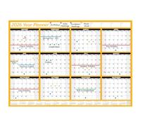 PlannerHead 2026 Grid Style Unmounted & Unlaminated Wall Planner Calendar Chart Poster 12 Months/Yearly Calendar 2026/2027 Footnote/Flexible for Any Country/Orange Medium (35x49cm)