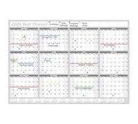 PlannerHead 2026 Grid Style Unmounted & Unlaminated Wall Planner Calendar Chart Poster 12 Months/Yearly Calendar 2026/2027 Footnote/Flexible for Any Country/Grey Medium (35x49cm)