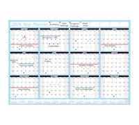 PlannerHead 2026 Grid Style Unmounted & Unlaminated Wall Planner Calendar Chart Poster 12 Months/Yearly Calendar 2026/2027 Footnote/Flexible for Any Country/Sky Blue Large (49x70cm)