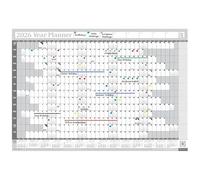 PlannerHead 2026 Wall Planner Grey | Yearly Calendar 2026 for Students, Families, Businesses, Offices | UK & Ireland Bank Holidays | Unmounted & Unlaminated (Grey, Large 49cm x 70cm - Folded)